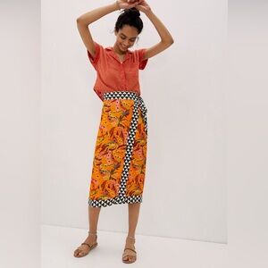 Farm Rio Contrast Wrap Midi skirt